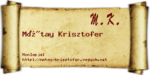 Mátay Krisztofer névjegykártya