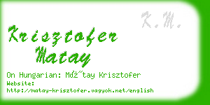 krisztofer matay business card